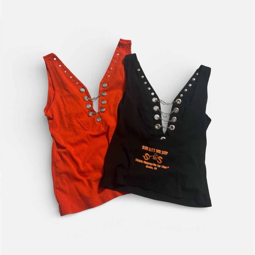 Stylish Black and Orange Women's Tops